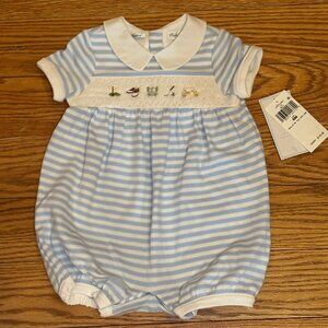 Boy's Organic Interlock Golf One-Piece Shortalls 3M, 6M